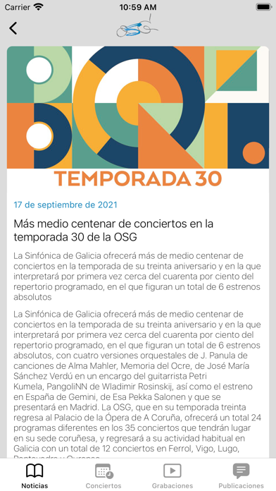 Orquesta Sinfónica de Galicia Screenshot