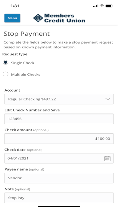 Members Credit Union Mobile Screenshot