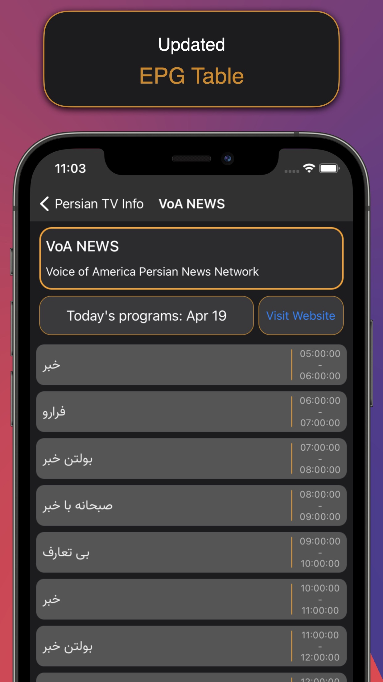 Farsi TV Info screenshot 3