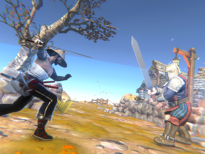 Samurai Fighting Ninja Shadow