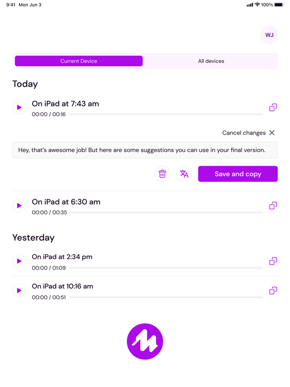 Mote® iPad screenshot 5 - Productivity app