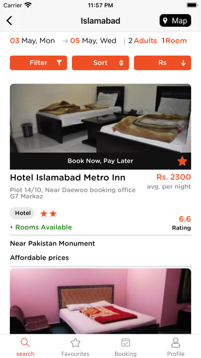 Roomph! PK Hotel Booking App Screenshot
