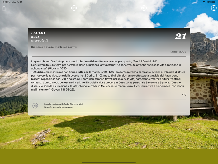 Calendario Una Parola Per Oggi