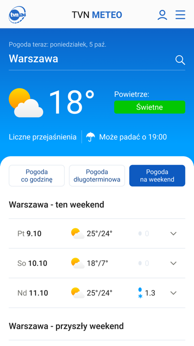 Pogoda TVN Meteo Screenshot