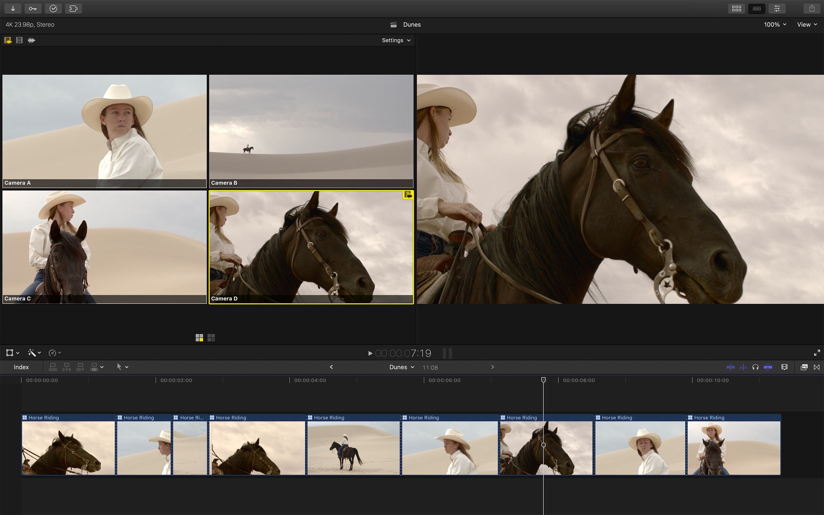 Screenshot do app Final Cut Pro