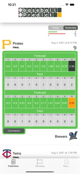 Game screenshot BaseballPredicts apk