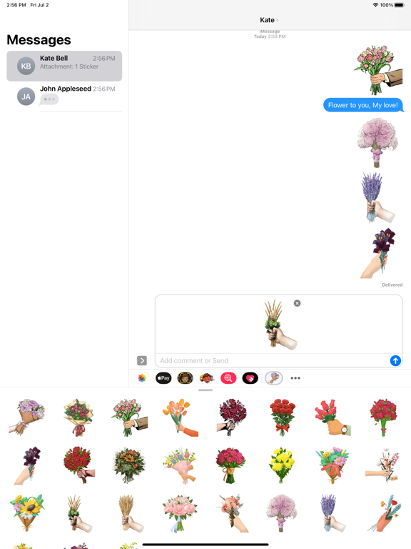 Bouquet Flower To You Stickersのおすすめ画像3