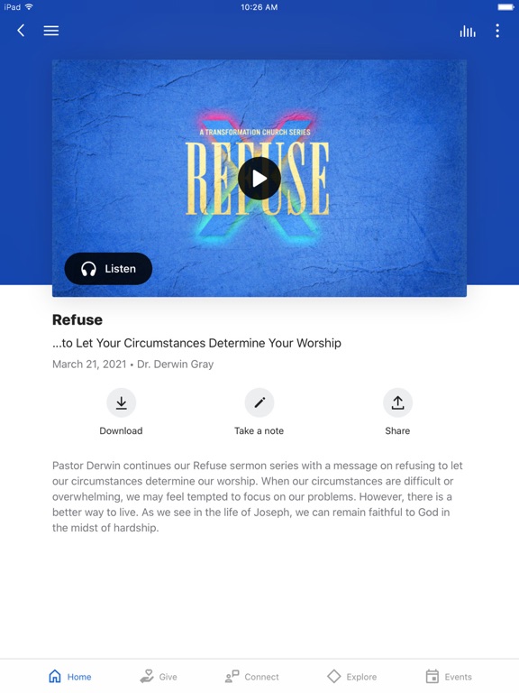 Transformation Church SC iPad screenshot 3 - Education app