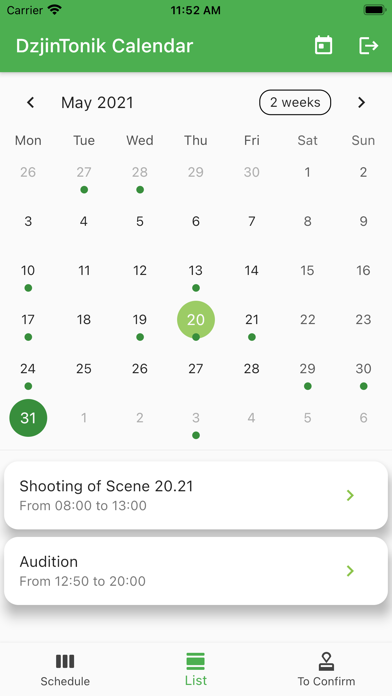 DzjinTonik Calendar Screenshot