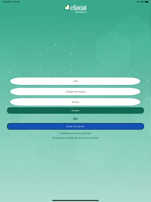 eSocial Doméstico iPad screenshot 1 - Productivity app