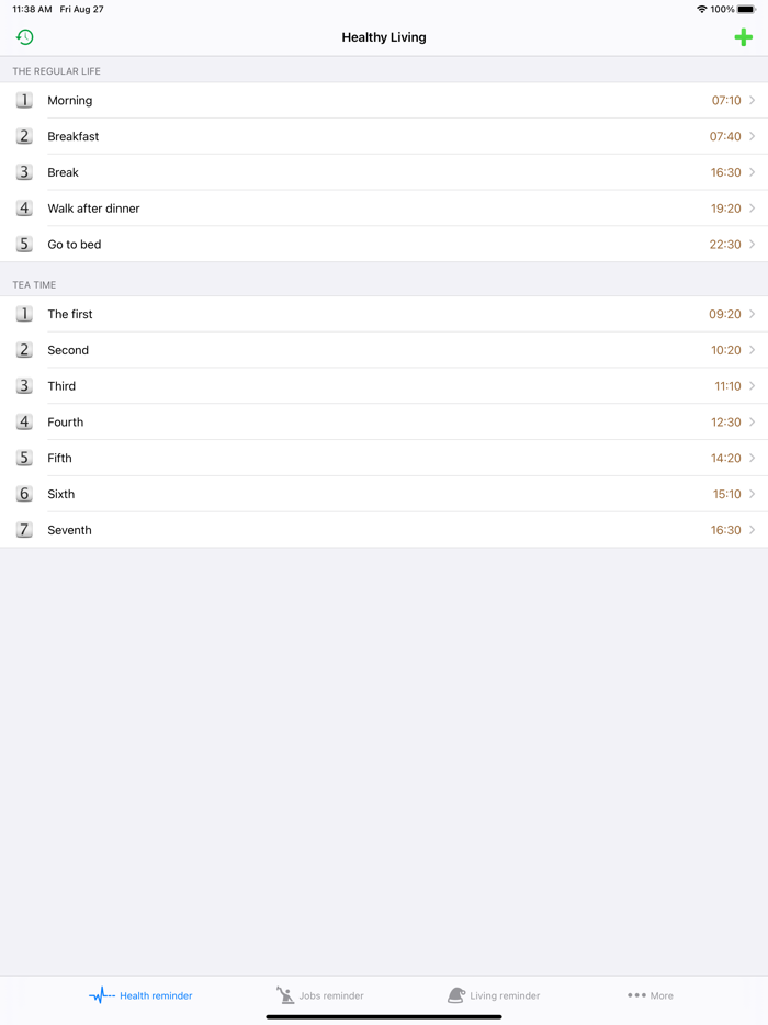 Slob Reminder- hourly schedule