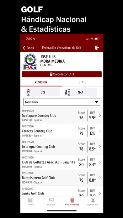 Venezuela Golf Federation Screenshot