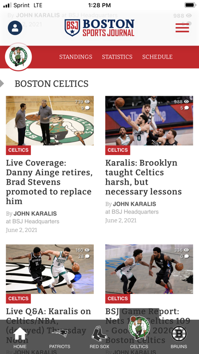 Boston Sports Journal Screenshot