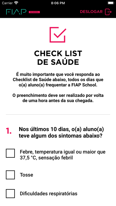 FIAP - Checklist de Saúde Screenshot