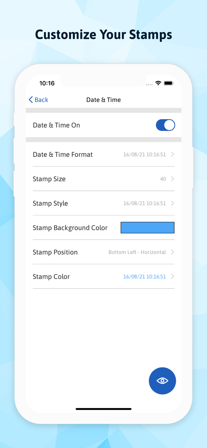 Timestamp camera Photo stamps