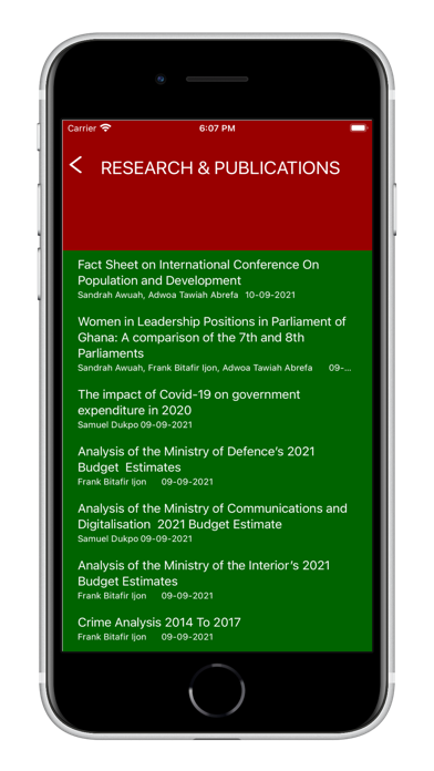 Parliamentary Watch Screenshot
