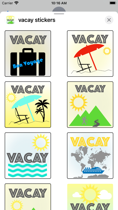 vacay stickers Screenshot