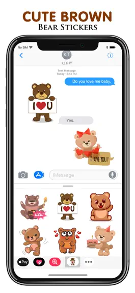 Game screenshot Brown Bear Cute Stickers apk
