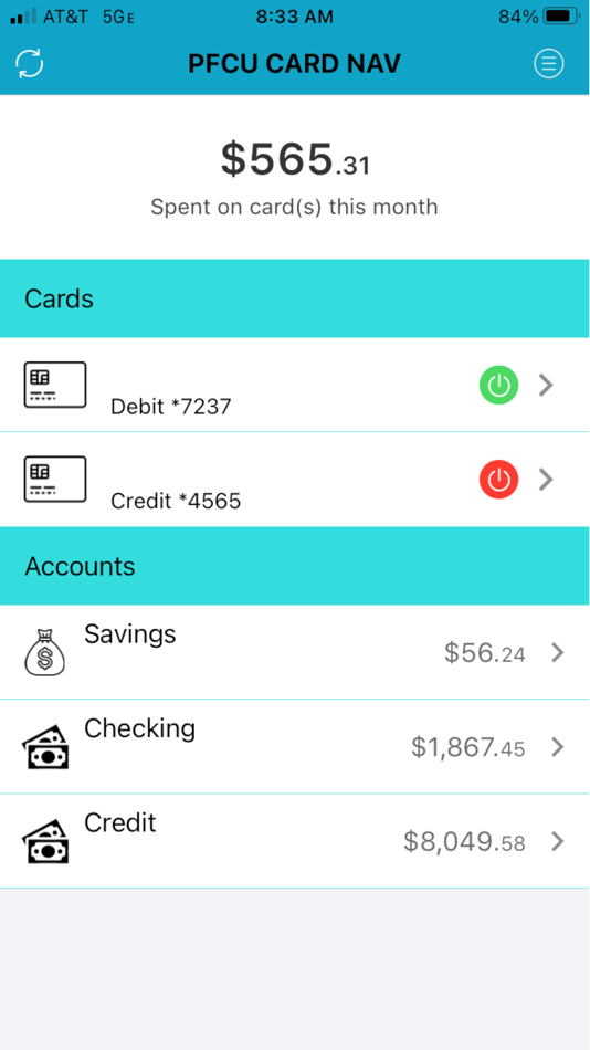 #3. Pinellas FCU CardNav (iOS) Podle: Pinellas Federal Credit Union
