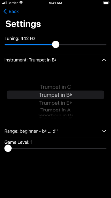 Trumpet Bingo Screenshot