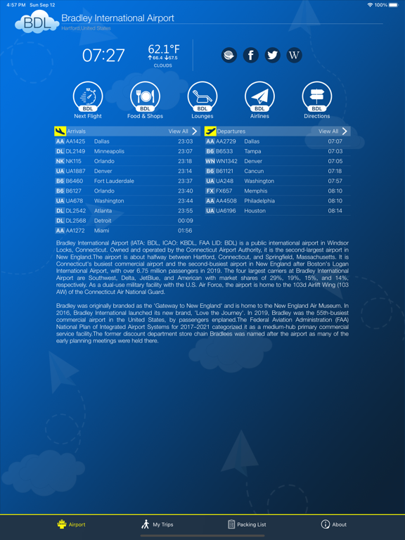 Screenshot #4 pour Hartford Airport Info + Radar