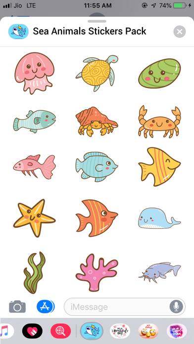 Screenshot #1 pour Sea Animals Stickers Pack
