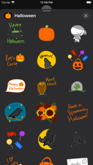Halloween Stickers Cute Emoji Screenshot