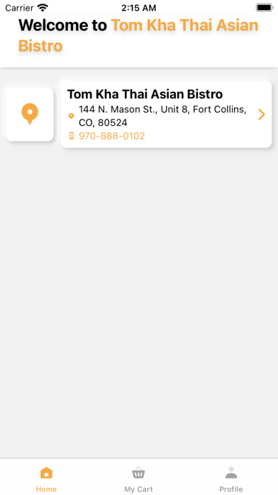 Tom Kha Thai Asian Bistro Screenshot