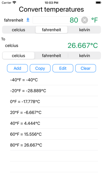 Temperature Units screenshot 2