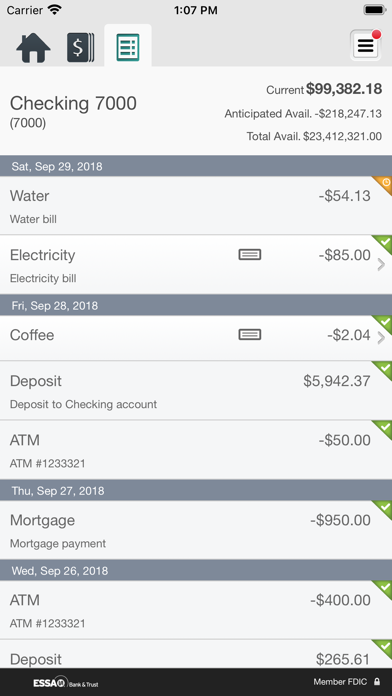 ESSA Business Mobile Banking Screenshot
