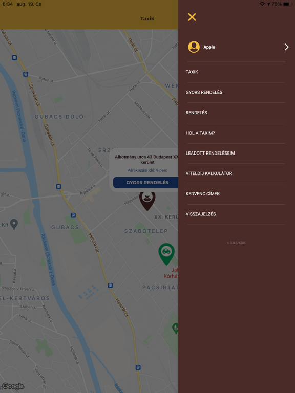 Screenshot #6 pour City-Taxi Budapest