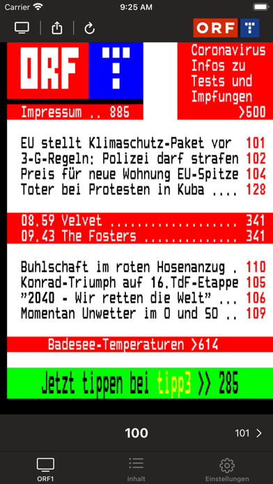 ORF Teletext Screenshot