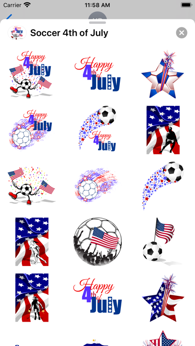 Soccer 4th of July Stickers Screenshot