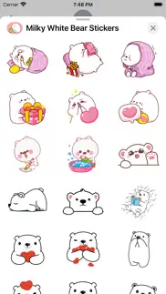 milky white bear stickers iphone screenshot 3