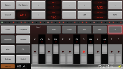 Screenshot #1 pour 2XB303 Bass Sequencer EDM-303