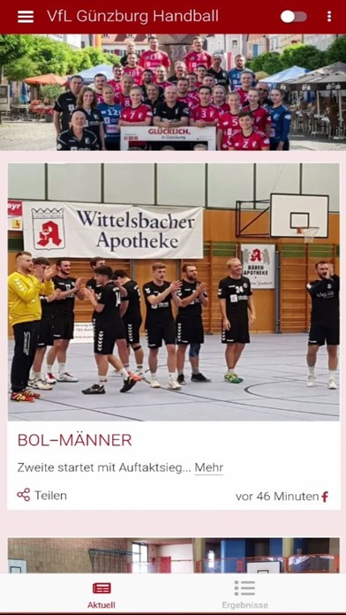 VfL Günzburg Handball Screenshot