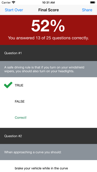 NM Practice Driving Test Screenshot
