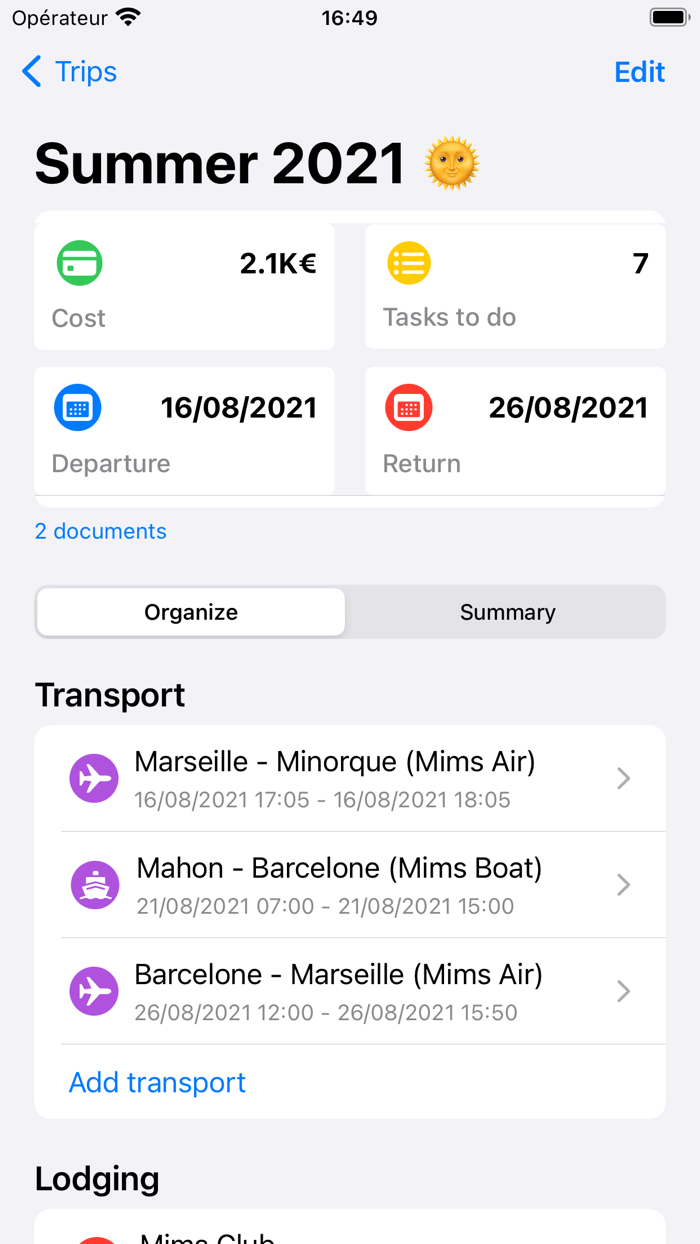 Mims All in one travel planner