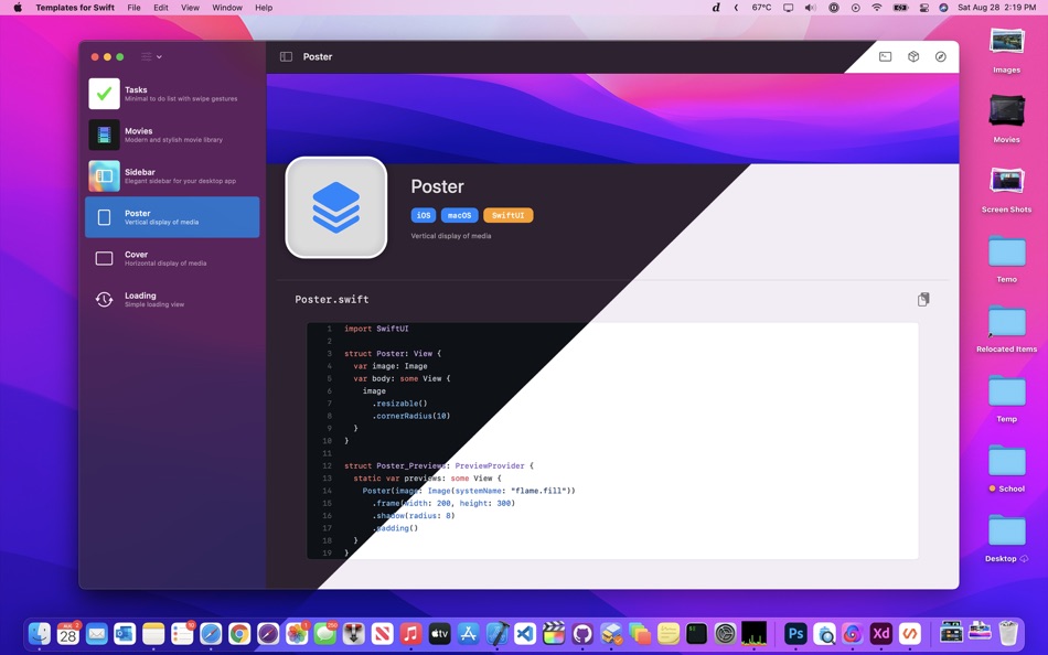 #5. Templates for Swift (macOS) 作者: Justin Bush