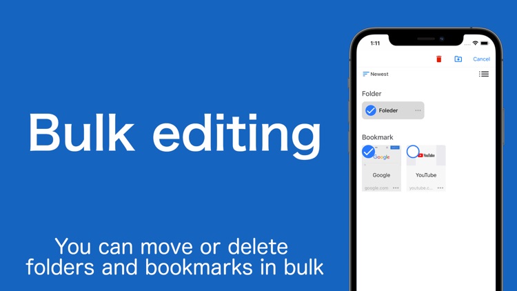 Bookmarks - Manage favorites
