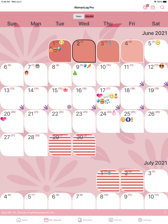 Screenshot #2 for WomanLog Pro Calendar