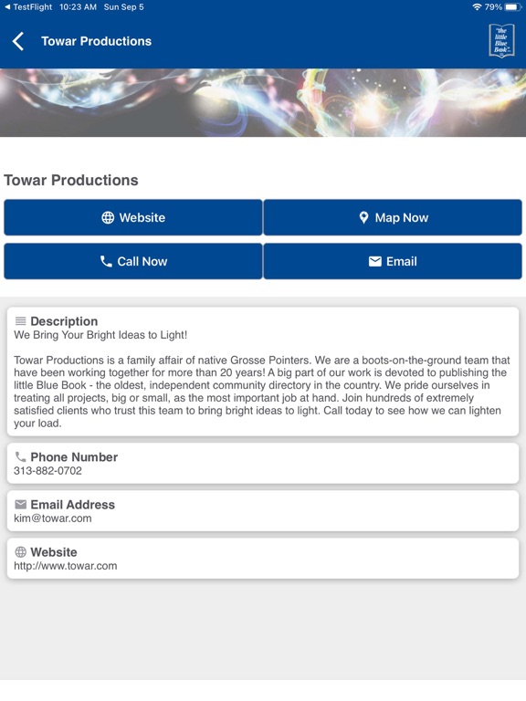 BlueBookLocal Directory iPad screenshot 3 - Navigation app