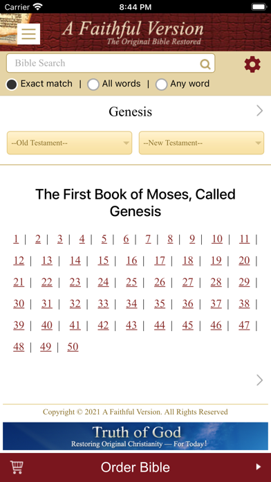 A Faithful Version Bible Screenshot