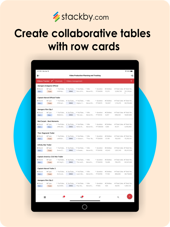 Stackby iPad screenshot 2 - Productivity app