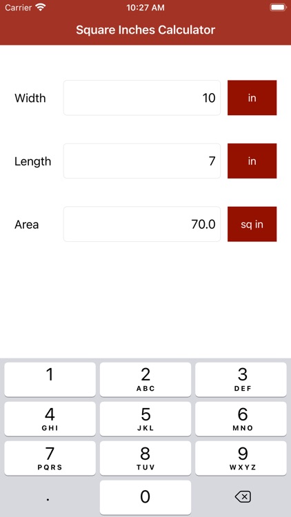 Square Inches Calculator