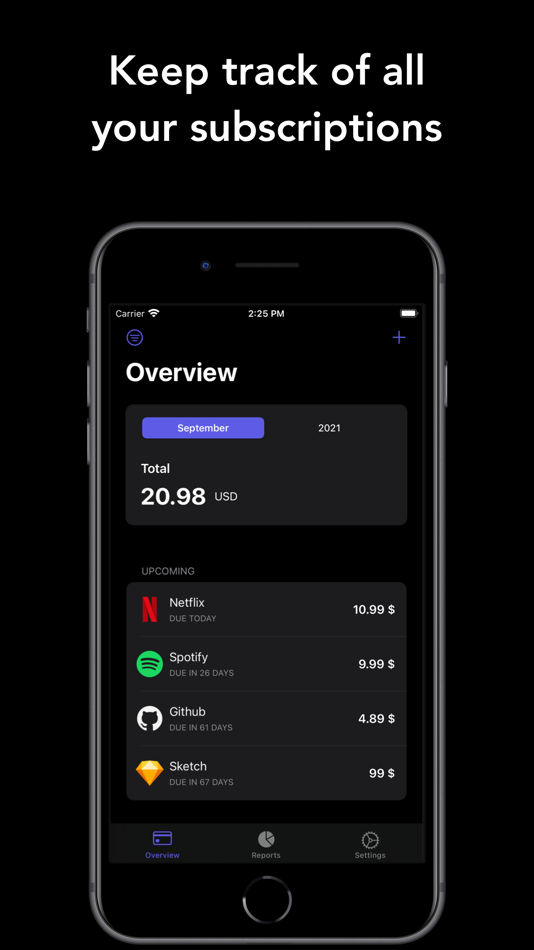 #1. Recur: Subscription manager (iOS) 게시자: Sai Koneru