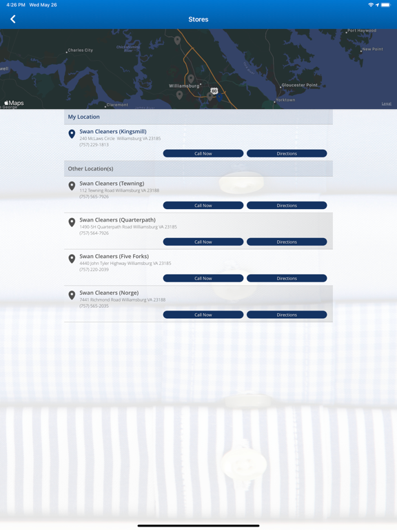 Swan Cleaners iPad screenshot