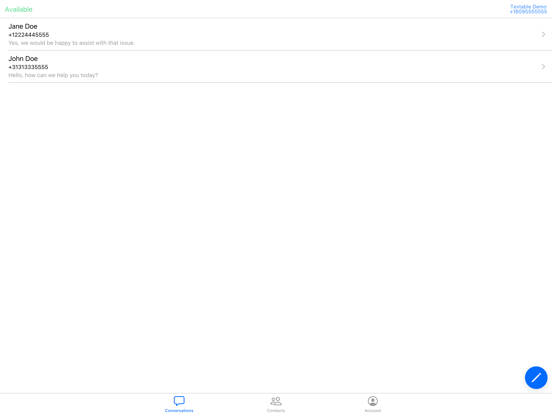 Tel-A-Friend SMS iPad screenshot 2 - Business app