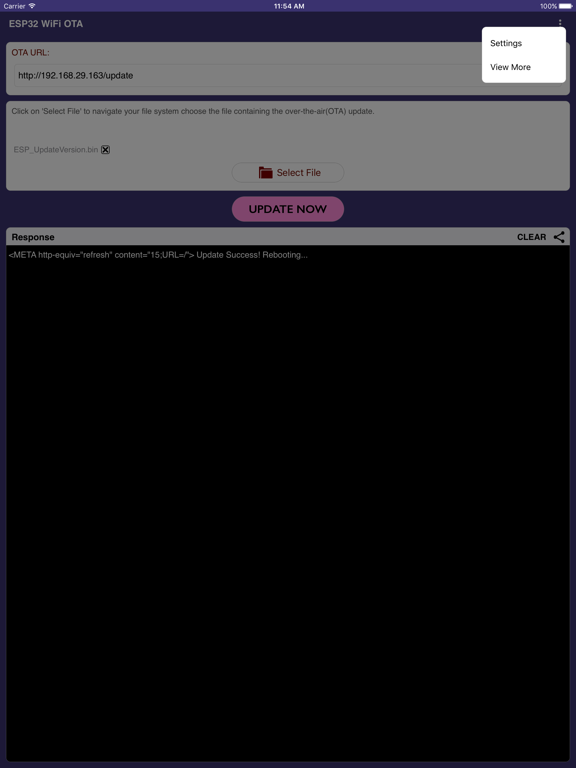 ESP32 WiFi OTA iPad screenshot 4 - Developer Tools app