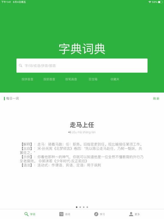 汉语字典和汉语成语词典专业版 iPad screenshot 1 - Education app